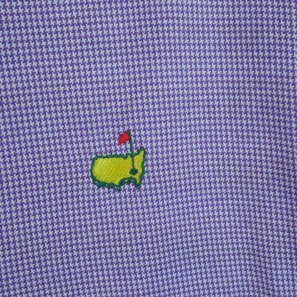 Augusta Masters Golf Polo Shirt XL Purple Houndstooth Cotton Old Money Preppy - Picture 3 of 5